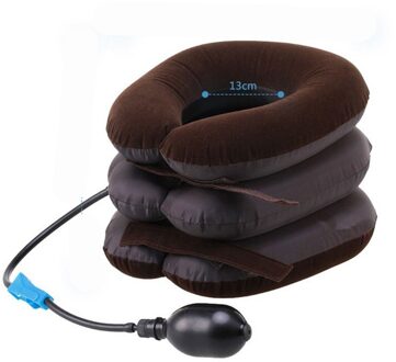 Draagbare Hals Massage Air Cervicale Zachte Nek Brace Apparaat Hoofdpijn Terug Schouderpijn Cervicale Ontspanning Gezondheidszorg 1 pipe bruin