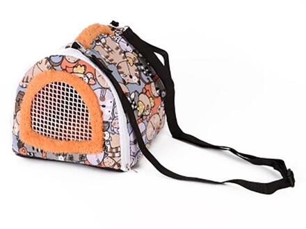 Draagbare Hamster Carrier Warme Comfortabele Outdoor Reizen Ademend Opknoping Tas Voor Kleine Dieren Cavia Puppy Carrier Bag kat patroon