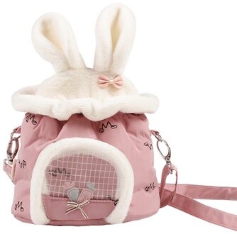 Draagbare Hamster Travel Carrier Bag Enkele Schouder Kinderen Bag Huisdieren Rat Hamster Egel Chinchilla Fret Product roze
