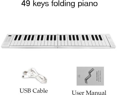 Draagbare Hand Gerold Piano 49 Toetsen Opvouwbare Toetsenbord Ondersteuning Hoofdtelefoon Uitgang Professionele Elektronische Piano Voor Beginner Student
