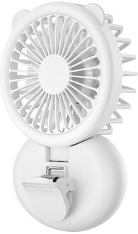 Draagbare Handheld Eenvoudige Vulling Licht Clip Fan Multifunctionele Usb Opladen Mini Fan Mobiele Selfie Vullen Lamp 3 Niveau Verstelbare J6PE wit