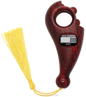 Draagbare Handheld Kwastje Digitale Kralen Teller Vinger Spel Speelgoed Handmatige Reset Decompressie Ontspanning Tool Voor Meditatie N02 20 sandalwood kleur