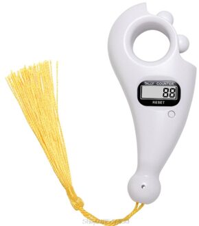 Draagbare Handheld Kwastje Digitale Kralen Teller Vinger Spel Speelgoed Handmatige Reset Decompressie Ontspanning Tool Voor Meditatie N02 20 wit