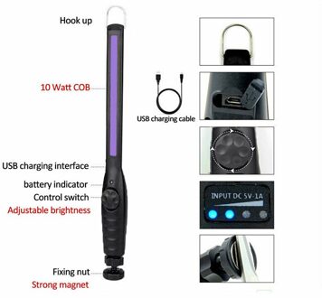 Draagbare Handheld Steriliseren Uv Licht Home Mobiele Desinfectie Kiemdodende Lamp L9