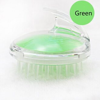 Draagbare Handmatige Siliconen Haar Hoofdhuid Massager Shampoo Borstel Wassen Kam Bad Douche Haren Care Verwijderen Exfoliëren Massage Tool groen
