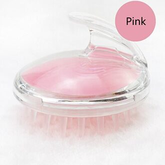 Draagbare Handmatige Siliconen Haar Hoofdhuid Massager Shampoo Borstel Wassen Kam Bad Douche Haren Care Verwijderen Exfoliëren Massage Tool roze