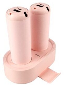 Draagbare Handwarmer 5 In 1 Usb Power Bank Nachtlampje Mobiele Telefoon Houder Power Bank roze