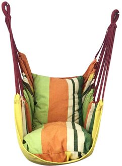 Draagbare Hangmat Stoel Opknoping Touw Stoel Met 2 Kussens Voor Tuin Indoor Outdoor Hangmat Schommels #38 geel