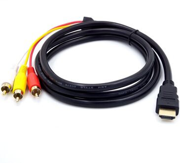 Draagbare Hdmi Male Naar 3rca Av Composiet Male M/M Connector Adapter Cable Cord Zender Dvd Hdtv Ontvangers tv Sets