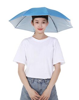 Draagbare Head-Mounted Paraplu 65Cm Zonnescherm Lichtgewicht Camping Vissen Wandelen Festival Outdoor Parasol Opvouwbare Cap