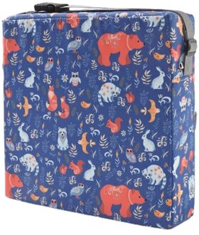 Draagbare Hoge Stoel Pad Booster Eetkamer Verstelbare Afneembare Spons Zitkussen Voor Peuter Kids Baby diep blauw