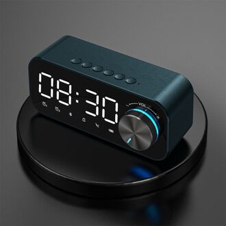 Draagbare Home Led Wekker Bluetooth Luidspreker Digitale Display Led Draadloze Subwoofer Muziekspeler Luidspreker blauw