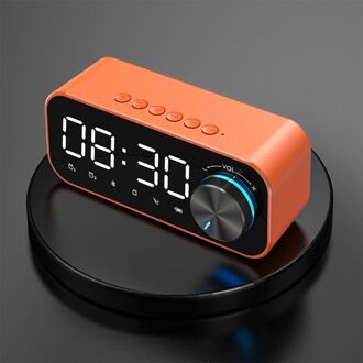 Draagbare Home Led Wekker Bluetooth Luidspreker Digitale Display Led Draadloze Subwoofer Muziekspeler Luidspreker oranje