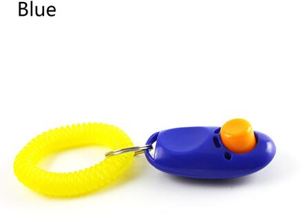 Draagbare Hond Grote Knop Training Guide Clicker Met Pols Bands Strap Trainer Delicate Knop Clicker Huisdieren Hond Kat Huisdier Clicker Blauw