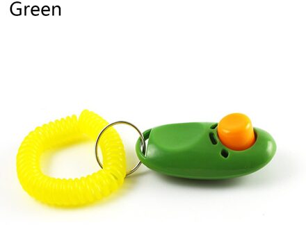Draagbare Hond Grote Knop Training Guide Clicker Met Pols Bands Strap Trainer Delicate Knop Clicker Huisdieren Hond Kat Huisdier Clicker groen