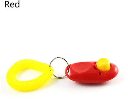 Draagbare Hond Grote Knop Training Guide Clicker Met Pols Bands Strap Trainer Delicate Knop Clicker Huisdieren Hond Kat Huisdier Clicker Rood