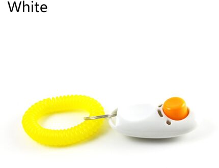 Draagbare Hond Grote Knop Training Guide Clicker Met Pols Bands Strap Trainer Delicate Knop Clicker Huisdieren Hond Kat Huisdier Clicker wit