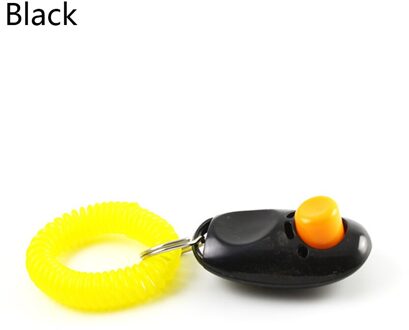 Draagbare Hond Grote Knop Training Guide Clicker Met Pols Bands Strap Trainer Delicate Knop Clicker Huisdieren Hond Kat Huisdier Clicker zwart