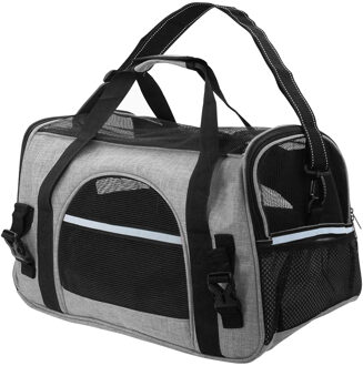 Draagbare Hond Kat Draagtas Huisdier Puppy Reistassen Ademend Mesh Kleine Hond Kat Chihuahua Carrier Uitgaande Huisdieren Handtas Grijs / S