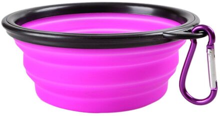 Draagbare Hond Kom Opvouwbare Inklapbare Pet Kat Hond Voedsel Water Voeden Reizen Kom Hond Accessoires Миски Для Собак # Py Paars