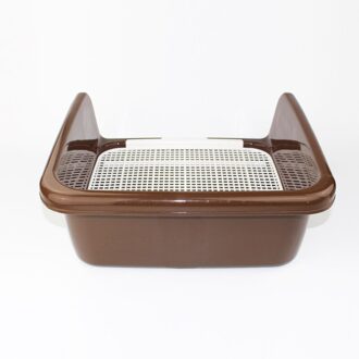 Draagbare Hond Wc, Honden Indoor Training Honden-Wc Dubbele Mobiele Plastic Te Schoon Teddy Dierbenodigdheden Bruin