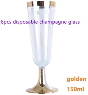 Draagbare Houten Picknicktafel Flodble Outdoor Wijn Tafel Wijnglas Rekken Inklapbare Rekken Zomer Strand Reizen Essentials Sa B1 6stk goud