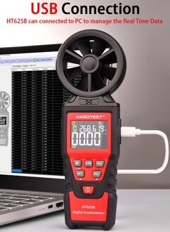 Draagbare HT625 Digitale Anemometer Handheld Anemometer Voor Wind Temperatuur En Wind Chill Meting Met Backlit Lcd HT625B met USB