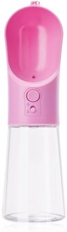 Draagbare Huisdier Hond Fles Water Voor Honden Voedsel Water Feeder Drinkbak 400Ml Puppy Kat Water Dispenser Huisdier Accessoires roze