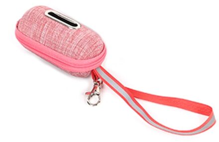 Draagbare Huisdier Hond Kak Zak Dispenser Met Touw Puppy Schoonmaken Afvalzakken Houder X7JE roos rood