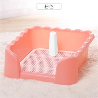 Draagbare Huisdier Hond Kat Toilet Met Hek Training Pad Houder Indoor Schoonmaken Potje Plastic Puppy Wc Lade Roze / 40x40x15cm