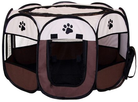 Draagbare Huisdier Hond Kinderbox Vouwen Park Cage Huis Puppy Kennels Octagon Hekken Voor Kleine Grote Hond Kat Tent Bed Levering kamer koffie / L 58x90cm