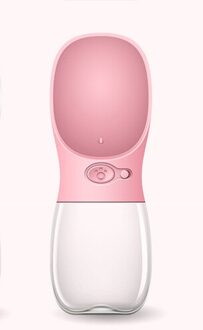 Draagbare Huisdier Hond Water Fles Voor Kleine Grote Honden Reizen Puppy Kat Drinken Kom Outdoor Huisdier Water Dispenser Feeder Huisdier product roze / 350ML