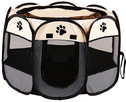 Draagbare Huisdier Kooi Vouwen Huisdier Tent Outdoor Hond Huis Octagon Kooi Voor Kat Indoor Kinderbox Puppy Katten Kennel Eenvoudige Bediening grijs / 74 74 43cm