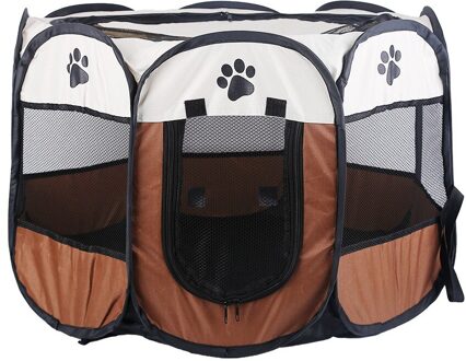 Draagbare Huisdier Kooi Vouwen Huisdier Tent Outdoor Hond Huis Octagon Kooi Voor Kat Indoor Kinderbox Puppy Katten Kennel Eenvoudige Bediening koffie / 74 74 43cm