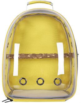 Draagbare Huisdier Papegaai Carrier Vogel Reistas Rugzak Ruimte Capsule Transparant Rugzak Ademend Papegaai Rugzak geel