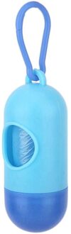 Draagbare Huisdier Vuilniszak Set Pil Dispenser Huisdier Vuilniszak Opbergdoos Vuilniszak Container Dierbenodigdheden licht blauw
