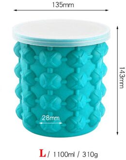Draagbare Ijsemmer Silicone Ice Cube Maker Mallen Wijn Ijs Koeler Bier Kabinet Ruimtebesparende Keuken Bar Gereedschap Whiskey Freeze L 1100ml