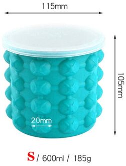 Draagbare Ijsemmer Silicone Ice Cube Maker Mallen Wijn Ijs Koeler Bier Kabinet Ruimtebesparende Keuken Bar Gereedschap Whiskey Freeze S 600ml