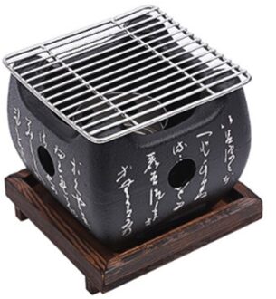 Draagbare Japanse Bbq Grill Houtskool Barbecue Grills Aluminium Indoor Outdoor Bbq Grill Pan Barbecue Kachel wit