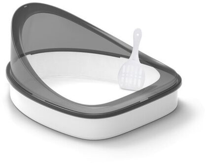 Draagbare Kattenbak Semi-gesloten Kitty Kattenbak Grote Splash-Proof Kat Potje Lade Met Schop Non-giftige Reinigen Huisdier Product Grijs