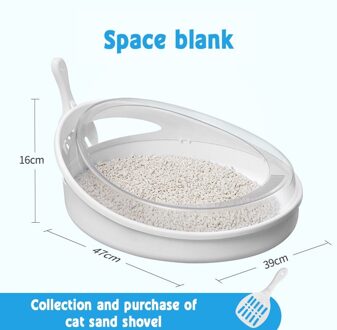 Draagbare Kattenbak Semi-gesloten Kitty Kattenbak Grote Splash-Proof Kat Potje Lade Met Schop Non-giftige Reinigen Huisdier Product wit