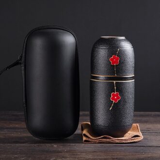 Draagbare Keramische Theepot Gaiwan Theekopjes Handgemaakte Reizen Kantoor Concentrische Cup Chinese Kung Fu Thee Set Waterfles Reistas licht grijs