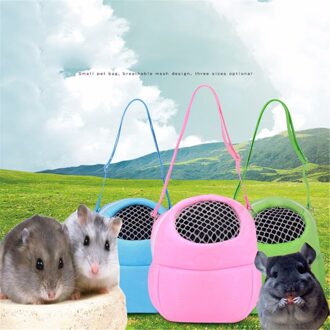 Draagbare Kleine Pet Carrier Bag Ademend Egel Hamster Chinchilla Puppy Kat Slapen Opknoping Bag Pocket Outdoor Carry Tool blauw L