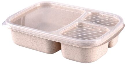 Draagbare Kleurrijke Cartoon Lunchbox Voedsel Kids 2 Layer Fruit Container Opbergdoos Picknick Outdoor Bento Box Kind Beige