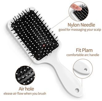 Draagbare Koe Print Anti-Statische Nat Borstels Rubber Airbag Massage Kam Haaraccessoires Haar Styling Pluizige Krullend Haar kammen