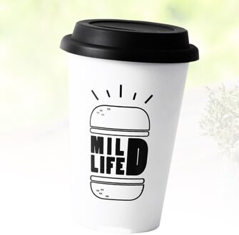 Draagbare Koffiekopje Mode Koffiekopje Rvs Cup Drinkbeker (Hamburg Wit Stijl) afbeelding 1