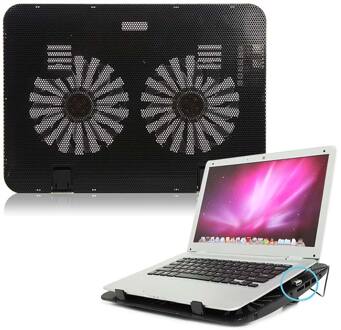 Draagbare Laptop Cooling Cooler Pad Stand Usb Aangedreven Twee Fans Voor 15.6 Inch Notebook QJY99