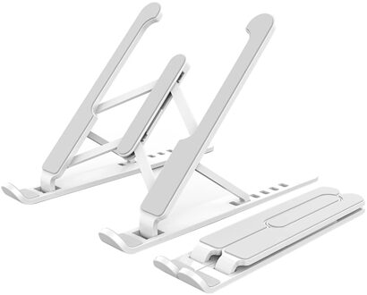 Draagbare Laptop Houder Stand Opvouwbare Abs Ondersteuning Base Notebook Stand Voor Lapdesk Computer Verstelbare Houder Beugel Antislip wit