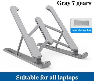 Draagbare Laptop Stand Opvouwbaar Ondersteuning Base Notebook Stand Voor Notebook Tablet Pc Cooling Beugel grijs 7 gears