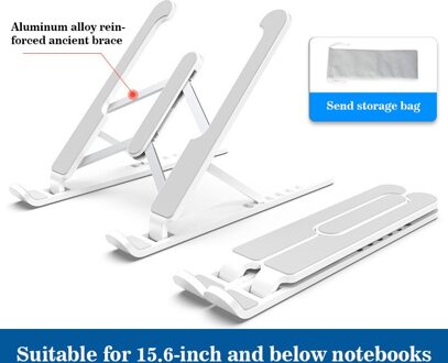 Draagbare Laptop Stand Opvouwbaar Ondersteuning Base Notebook Stand Voor Notebook Tablet Pc Cooling Beugel wit 6 files
